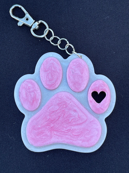 Paw print key chain